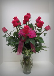 Hot Pink Roses from Lesher's Flowers, local St. Louis Florist since 1973