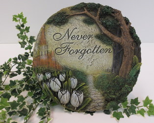 Never Forgotten Garden Stone from Lesher's Flowers, local St. Louis Florist since 1973