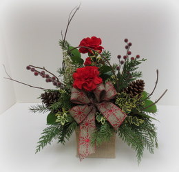 Rustic Holiday from Lesher's Flowers, local St. Louis Florist since 1973