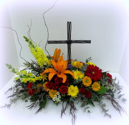 Steel Cross from Lesher's Flowers, local St. Louis Florist since 1973
