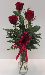Three Rose Vase from Lesher's Flowers, local St. Louis Florist since 1973