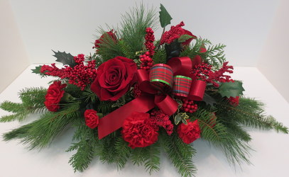 Berry Merry Centerpiece from Lesher's Flowers, local St. Louis Florist since 1973