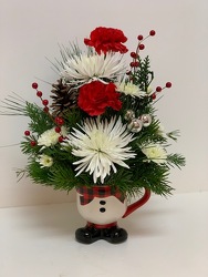 Buffalo Snowman from Lesher's Flowers, local St. Louis Florist since 1973