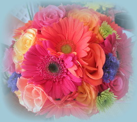 Bright Summer Bridal Bouquet from Lesher's Flowers, local St. Louis Florist since 1973