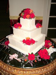 Wedding Cake Design from Lesher's Flowers, local St. Louis Florist since 1973