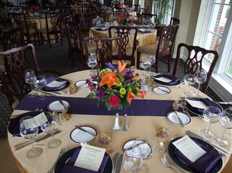 Bright Summer Centerpiece from Lesher's Flowers, local St. Louis Florist since 1973