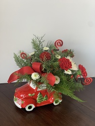 Holiday Wheels from Lesher's Flowers, local St. Louis Florist since 1973