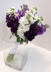 Lavender Stock Bridal Bouquet from Lesher's Flowers, local St. Louis Florist since 1973