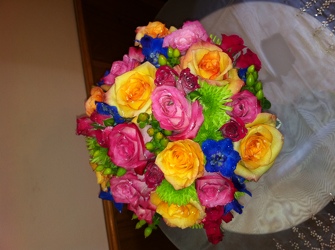 Bright Summer Roses Bridal Bouquet from Lesher's Flowers, local St. Louis Florist since 1973