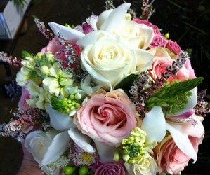 Wine Garden Bridal Bouquet from Lesher's Flowers, local St. Louis Florist since 1973