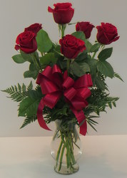 Six Rose Vase from Lesher's Flowers, local St. Louis Florist since 1973