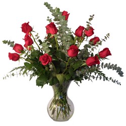 Red Elegance from Lesher's Flowers, local St. Louis Florist since 1973